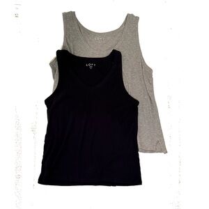 LOFT Gray Tank Tops- pair